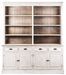 Vaisselier 4 portes 4 tiroirs pin massif foncé et blanc Echo - Photo n°1