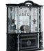 Vitrine 8 portes 1 tiroir bois vernis laqué brillant noir et gris Venus 163 cm - Photo n°1