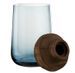 Vase verre bleu et bois foncé Neela H 33 cm - Photo n°2