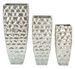 Vases décoratifs métal argenté relief design élancé SALVA - Photo n°1