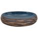 Vasque à poser marron et bleu ovale 59x40x15 cm céramique - Photo n°4