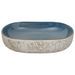 Vasque à poser sable et bleu ovale 59x40x14 cm céramique - Photo n°4