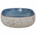 Vasque à poser sable et bleu ovale 59x40x14 cm céramique - Photo n°5