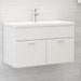 Vasque avec lavabo intégré 80 cm Blanc - Photo n°2