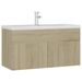 Vasque avec lavabo intégré 90 cm Chêne sonoma - Photo n°1