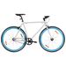 Vélo à pignon fixe blanc et bleu 700c 51 cm - Photo n°1