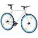 Vélo à pignon fixe blanc et bleu 700c 51 cm - Photo n°2