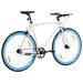 Vélo à pignon fixe blanc et bleu 700c 51 cm - Photo n°3
