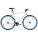 Vélo à pignon fixe blanc et bleu 700c 55 cm - Photo n°1