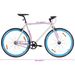 Vélo à pignon fixe blanc et bleu 700c 55 cm - Photo n°10