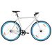Vélo à pignon fixe blanc et bleu 700c 59 cm - Photo n°1
