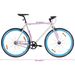 Vélo à pignon fixe blanc et bleu 700c 59 cm - Photo n°10