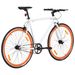 Vélo à pignon fixe blanc et orange 700c 59 cm - Photo n°3