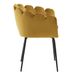 Venture Home Chaise à dîner Limhamn Velours Noir et jaune - Photo n°8