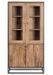 Vitrine 4 portes bois clair de Sheesham et acier noir Klazik 88 cm - Photo n°1