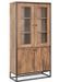 Vitrine 4 portes bois clair de Sheesham et acier noir Klazik 88 cm - Photo n°2