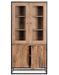 Vitrine 4 portes bois clair de Sheesham et acier noir Klazik 88 cm - Photo n°3