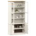 Vitrine en verre VIGO blanc 85x35x170 cm bois massif de pin - Photo n°3