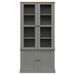 Vitrine en verre VIGO gris 85x35x170 cm bois massif de pin - Photo n°4