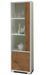 Vitrine moderne 1 porte vitrée à Led bois Oak et blanc brillant Sting 60 cm - Photo n°1