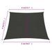 Voile d'ombrage 160 g/m² Anthracite 4/5x4 m PEHD - Photo n°6