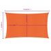 Voile d'ombrage 160 g/m² rectangulaire orange 4x7 m PEHD - Photo n°6