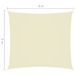 Voile de parasol Tissu Oxford rectangulaire 3x4 m Crème - Photo n°6