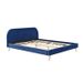 ZEN Lit scandinave velours bleu roi et pieds dorés + Sommier et tete de lit - l 140 x L 190 cm - Photo n°3