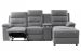 Canapé d'angle droit relax manuel 3 places tissu gris chiné avec appuis tête Helane - Photo n°1