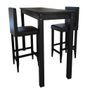 1 table de bar et 2 tabourets noir Kaz