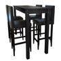 1 table de bar et 4 tabourets noir Kaz