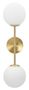 Applique murale design dorée double sphères verre blanc GLAMY DOPPIA