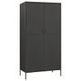 Armoire 1 penderie 4 étagères réglables Klako 90 cm - Acier mat