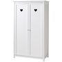 Armoire 2 portes AMORI – Blanc laqué, esprit romantique & détails cœur