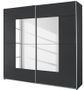 Armoire 2 portes coulissantes Anthracite avec miroir Milato