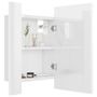 Armoire à miroir de bain à LED Blanc brillant 40x12x45 cm