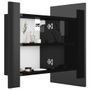 Armoire à miroir de bain à LED Noir brillant 40x12x45 cm
