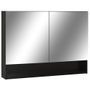 Armoire à miroir de salle de bain LED Noir 80x15x60 cm MDF