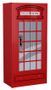 Armoire cabine téléphonique 2 portes bois rouge Londres L 90 cm