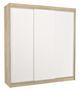 Armoire chambre adulte bois clair et blanc 2 portes coulissantes Kamia 200 cm