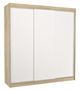 Armoire chambre adulte bois clair et blanc 3 portes coulissantes Kamia 200 cm