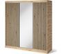 Armoire chambre adulte MERIKO 180 cm Chêne artisan et miroir