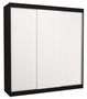 Armoire chambre adulte noir et blanche 3 portes coulissantes Kamia 200 cm