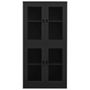 Armoire de bureau Anthracite 90x40x180 cm Acier et verre trempé