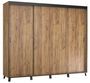 Armoire de chambre à 2 ou 3 portes coulissantes bois artisan gold Barko - 4 tailles