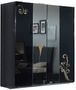 Armoire de chambre design 2 portes coulissantes bois laqué noir et doré Jade 182 cm