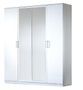Armoire de chambre design 4 portes battantes bois laqué blanc Turin 181 cm