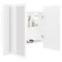 Armoire de salle de bain à miroir à LED Blanc 60x12x45 cm