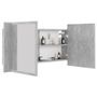 Armoire de salle de bain à miroir à LED Gris béton 90x12x45 cm