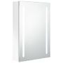 Armoire de salle de bain à miroir LED Blanc brillant 50x13x70cm 2